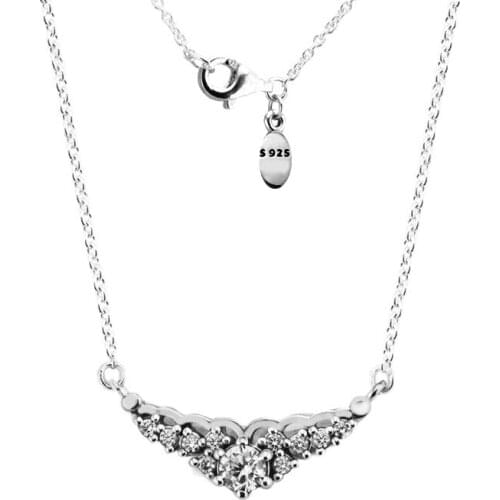 Chain Necklace Women 925 Sterling Silver Fairytale Tiara Pendants Necklaces Wedding Fashion Jewelry collar accesorios mujer