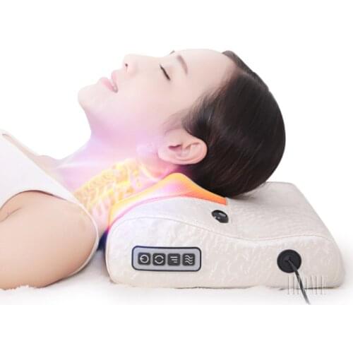 Electric Heating Magnetic Therapy Massage Pillow Health Body Relax Cushion Massager Relieve Cervical Neck Back Waist Lumbar Pain