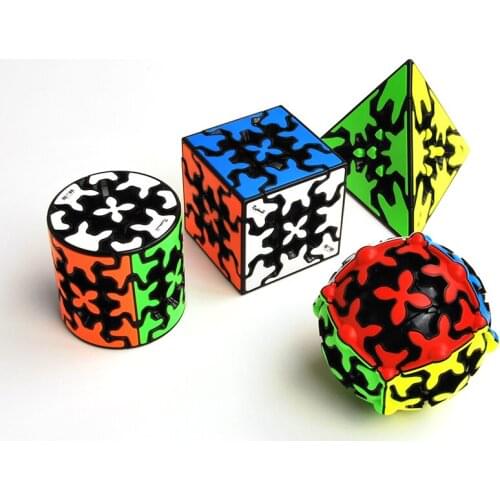 QiYi Crazy Gear Magic Cube Mofangge Gear 3x3 Pyramid Cylinder Sphere Speed Cubes Educational Toy for Children