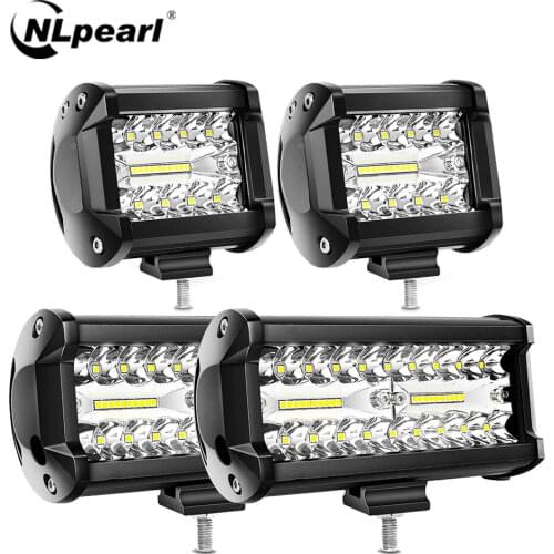 NLpearl 12V 24V LED Light Bar Spot Flood Beam Offroad 4X4 Car Driving Work Light for Truck Boat 4WD ATV UAZ Barra Led Headlights