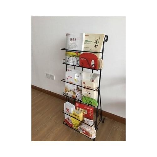 Three-Layer Metal Bathroom Shelf Modern Living Room Book Shelf Floor Type Magazine Storage Rack