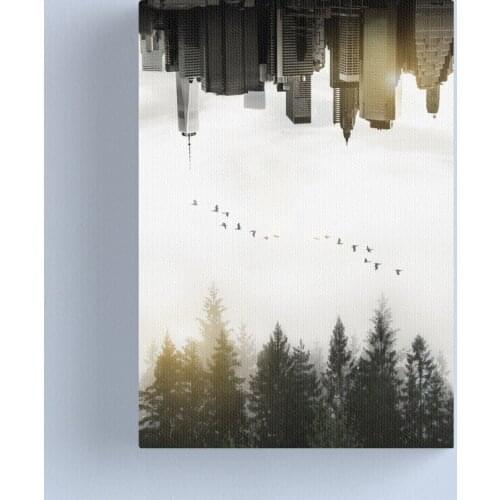 Buildings Aerial Bird Trees Canvas Painting Home Decoration Wall Art picture Prints Modular Modern Frame Poster For Living Room