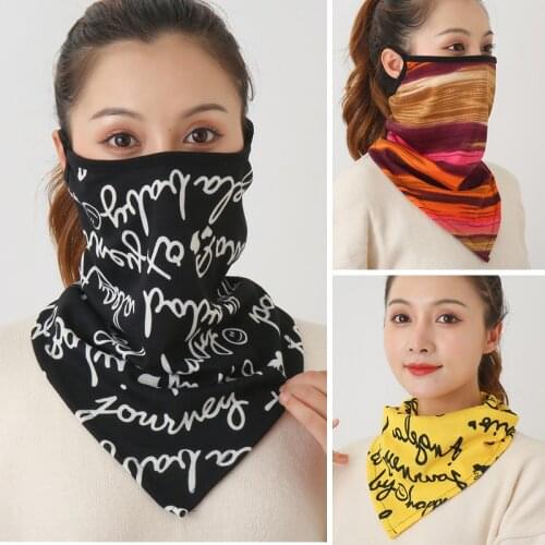 Winter Print Face Scarf New Women Spring Mask Female Bandana Designer Ring Wraps Cover Warm Foulard Cotton Soft Neck Scarves