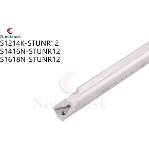 1pc S1214K-STUNR12 CNC Lathe Tool S1416N-STUNR12 Internal Turning Tool Holder S1618N-STUNR12 Spring Steel Inner Hole Arbor STUNR