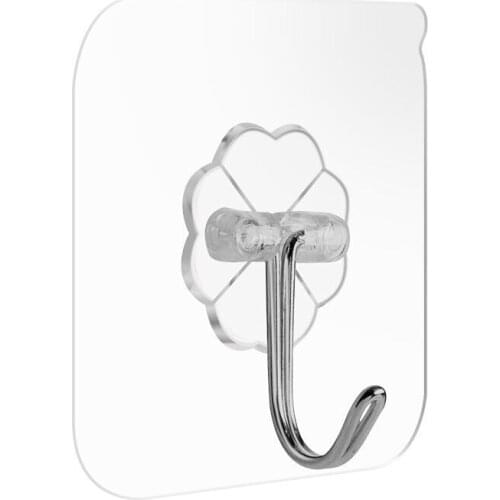 10/20 Pcs Transparent Bathroom Hook Strong Self Adhesive Door Wall Hangers Hooks Punch-free Universal Hooks for Kitchen