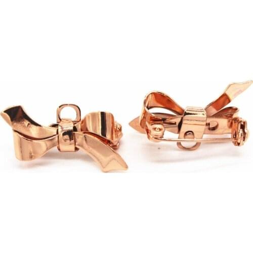 10 PCS 6 Colors Plated 17*28mm Metal Copper Bowknot Brooch Setting Brooch Pin Womens Jewelry For Jewelry Making