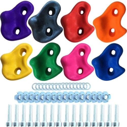 10Pcs/Set Climbing Rock Wall Stones Assorted Color for Kids Rock Climbing Wall Stones Hand Feet Holds Grip Kits