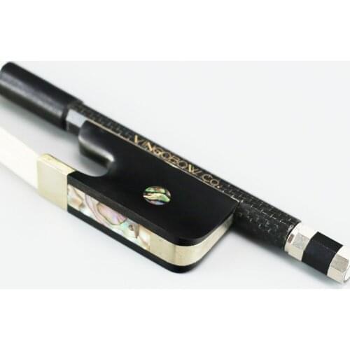 200BF 4/4 Size French Style Carbon Fiber BASS BOW Ebony Frog Natural Horsehair Bass Parts Accessories