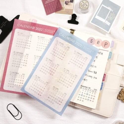 2022 Year Calendar Index Stickers Colorful Mark Label Sticker Schedule Organizer Agenda Planner Kawaii Stationery