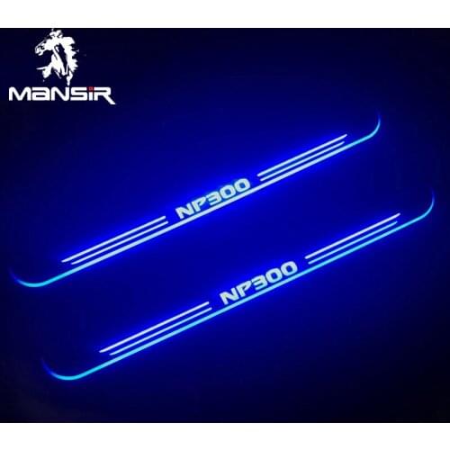 4PCS LED Door Sill Pathway Lights For Nissan Navara NP300 2015 2016 2017 2018 Car Scuff Plate Welcome Light Pedal Light