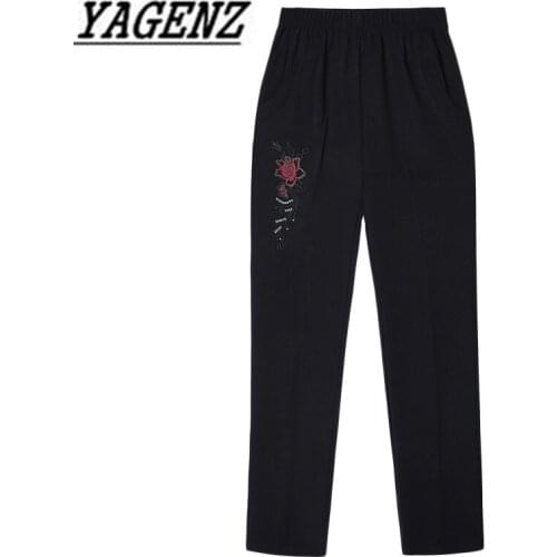 Middle-aged Women plus velvet thick pants fashion winter loose elastic waist ladies pants large size female casual pants XL-5XL