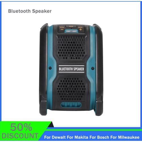 In Stock 14.4V 18V Battery Bluetooth Speaker For Dewalt For Makita For Bosch For Milwaukee 15W MP3 Player Loudspeaker Amplifier