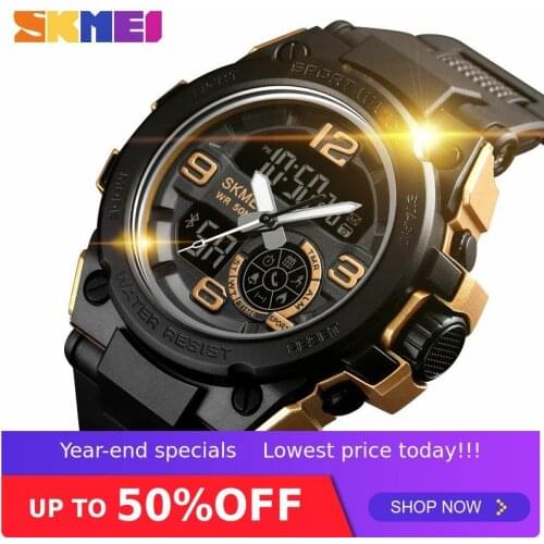 SKMEI Digital Watches Fashion Sport Watch Men Bluetooth Multifunction 5Bar Waterproof Men Smart Dual Display Watch reloj 1517