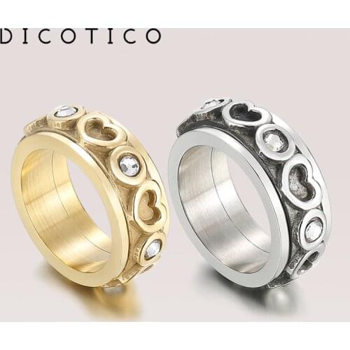 Dicotico New Design Multiple Color Stainless Steel Romantic Fashion Heart Shape Jewelry For Women Gifts Adjustable