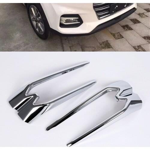 For Hyundai ix35 2018 2PCS ABS Chrome Car Front Fog Lamp Fog Light Headlight Cover Trim Car Styling Accessories