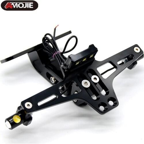 For Kawasaki GPZ500S EX500R NINJA 1990-2009 2008 Motorcycle Accessories Rear License Plate Mount Holder Frame LED Light