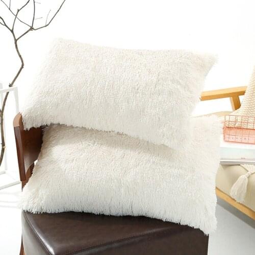 Home Decor Pillow Covers Living Room Bedroom Sofa Decorative Pillowcase Shaggy Fluffy Cover Soft Fur Plush Cushion Cover Suede