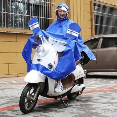 Increase Thickening Oxford Cloth Electric Car Poncho Safety Night Light Double Hat Raincoat Wholesale
