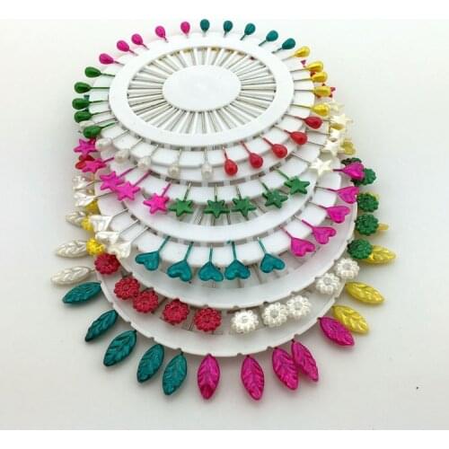 30pcs Big Head Needle Heart Stars Leaves Multicolor Pins Sewing Making Supplies DIY Handmade Weaving Positioning Fixed Needles E