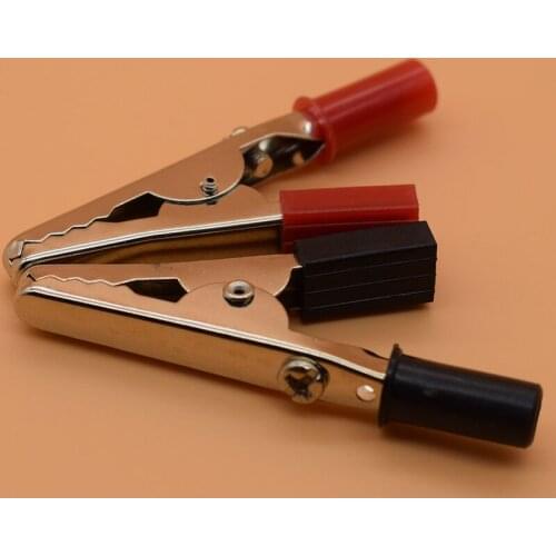 IMC Hot 10 pcs 50mm Plastic Handle Test Probe Metal Alligator Clips