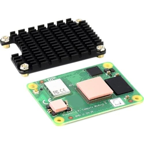 For Raspberry Pi Compute Module 4 Heatsink Kit with Thermal Paste Dedicated Aluminum Cooler Heatsink Notched for Antenna