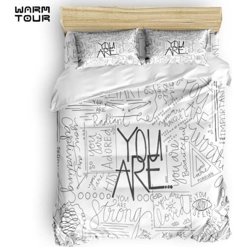 WARMTOUR Duvet Cover You Are Duvet Cover Set 4 Piece Bedding Set For Beds
