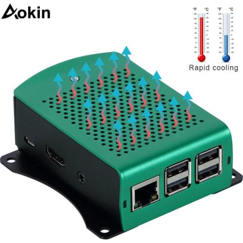 Raspberry Pi 3 Case Aluminum Silver Green Black Case Metal Enclosure Box Compatible with Raspberry Pi 3 Model B Raspberry Pi 4