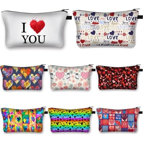 Love Heart Printed Cosmetics Organizer Bag Love Fairy Fashion Makeup Bags Beauty Women Storage Bag For Travel Gift