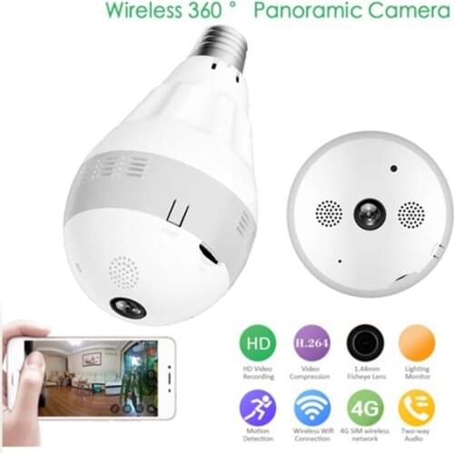 2019 Light Bulb wifi camera Security YOOSEE app wireless 360 Panoramic Fisheye Surveillance 1080p