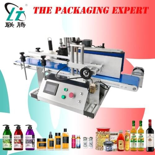Table Fully Automatic Round Bottle Labelling Machine Deskatop Type Labeller Plastic Can Glass Wine Bottle Send By Sea Free Ship