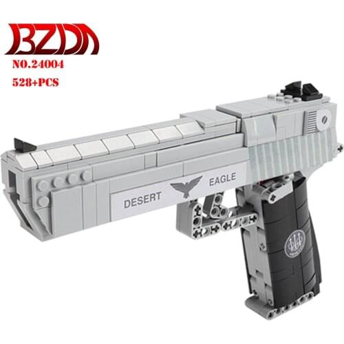 XINGBAO SWAT PUBG Military Weapon Model Building Blocks Can Fire Revolver Gun Bullet Set High-Tech AWM Sniper Rifle Bricks Toy