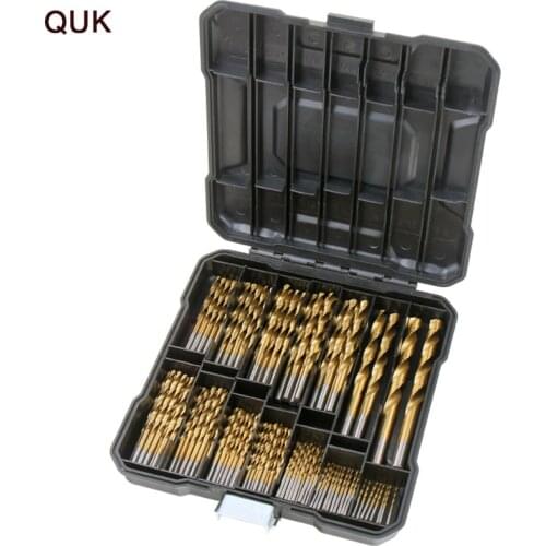 QUK 100Pcs 1/1.5/2.0/2.5/3mm Twist Drill Set High Speed Steel Metal Drill Hole Opener Multifunction Twist Drill Set Power Tools