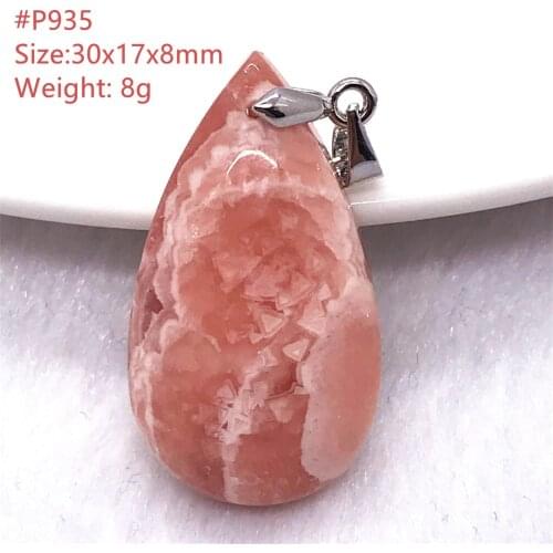 100% Natural Red Rhodochrosite Necklace Pendant Jewelry For Woman Lady Man Crystal Water Drop Beads Silver Argentina Stone AAAAA
