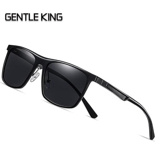 GENTLE KING Brand Classic Aluminum Square Polarized Sunglasses Mens Driving Male Sun Glasses Eyewear UV Blocking Oculos