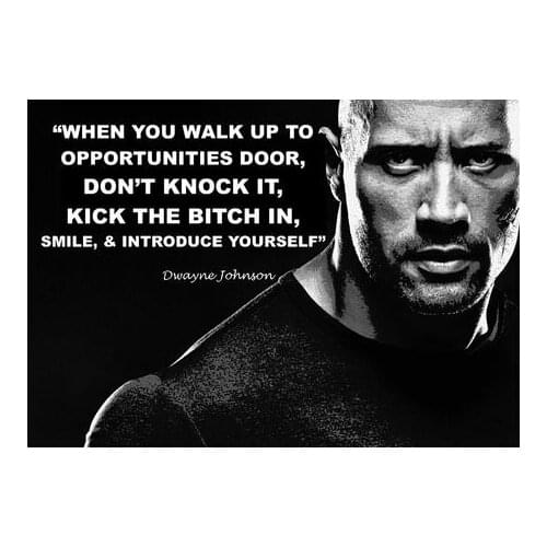 Lot style Choose DWAYNE JOHNSON THE ROCK INSPIRATIONAL QUOTE Art print Silk poster Home Wall Decor
