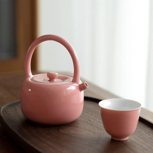 Peach Pink teapot Ceramic Teapot small teapot small teapot small teapot