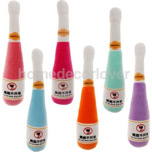 45cm Wine Bottle Shaped Pillow Plush Beer Soft Toy Creative Gift Home Decoration