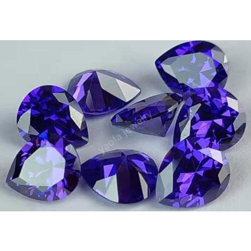 Sale 2*3~13*18mm Dark Violet Blue Color Pear Cut Drop Shape Loose CZ Stone Lab Created Cubic Zirconia Purple Gems For Jewelry
