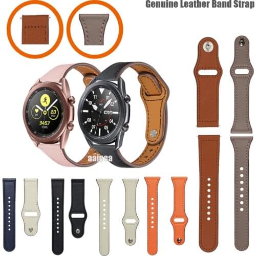 20mm 22mm Genuine Leather Band Strap For Samsung Galaxy Watch3 41mm 45mm Smart Watch Accessories