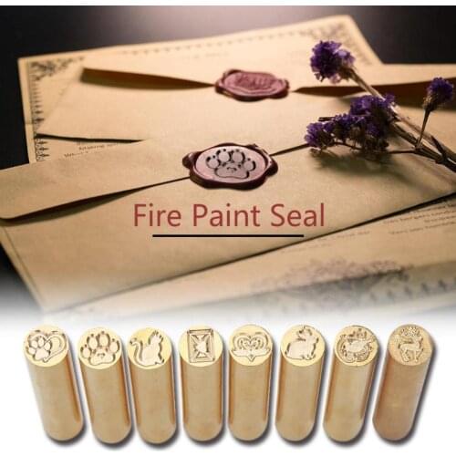 Retro Cylindrical Sealing Wax Brass Envelope Seal Stamp Customs Accessories