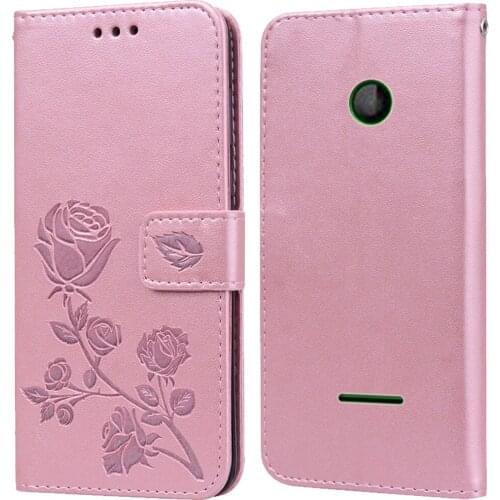 Luxury Leather Flip Book Case for Microsoft Nokia Lumia 532 435 Rose Flower Wallet Stand Case Phone Cover Bag coque