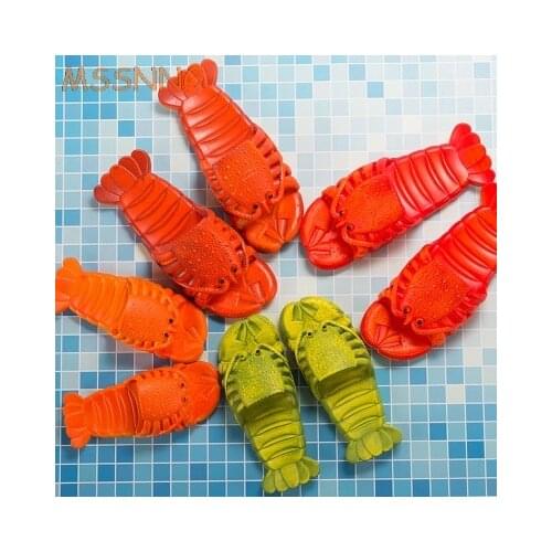 Creative slippers Cute crayfish Women Home Slippers Summer Sandals Men Slides Indoor House Shoes Flip Flops Sandalias Mujer