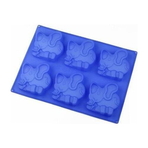 6 lovely Elephant Silicone Cake Baking Mold Cake Pan Muffin Cups Handmade Soap Moulds Biscuit Chocolate Ice Cube Tray DIY Mold