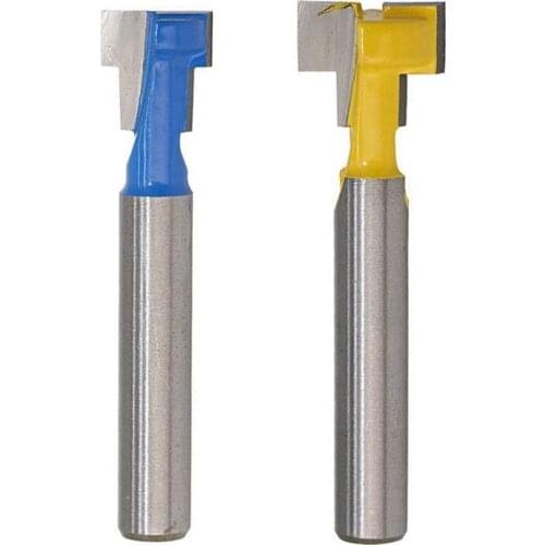 1/4 inch Shank T-Slot Cutter Router Bit Steel Handle 3/8 inch & 1/2 inch Length Woodworking Cutters For Power Tools