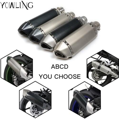 Universal Motorcycle engine cover Exhaust Escape Moto Muffler Pipe With Removable DB Killer GY6 CBR125 CB400 CB600 YZF R3 R6