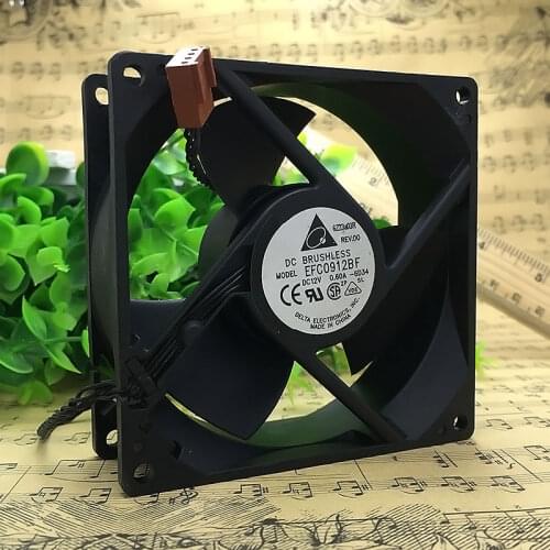 Original Delta EFC0912BF KG885 12V 0.60A 9CM 9032 4-wire temperature control cooling fan