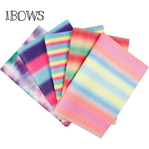22CM*30CM Gradient Color Rainbow Glitter Sheet vinyl Synthetic Leather DIY Decorative Handmade Wallpaper Phone Case Material