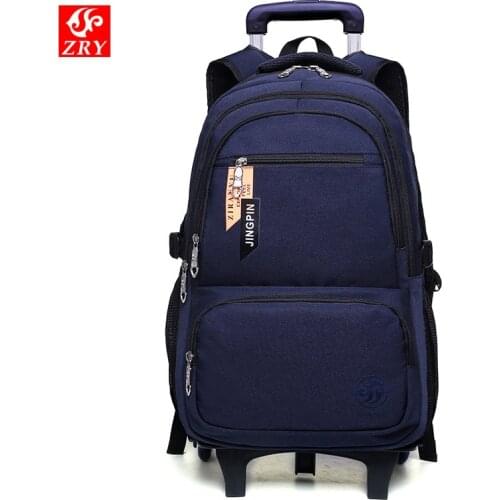 2021 Children Backpack School Wheels Waterproof Backpack for School Teenager Boys Travel Backpack on Wheels Rolling School Bags