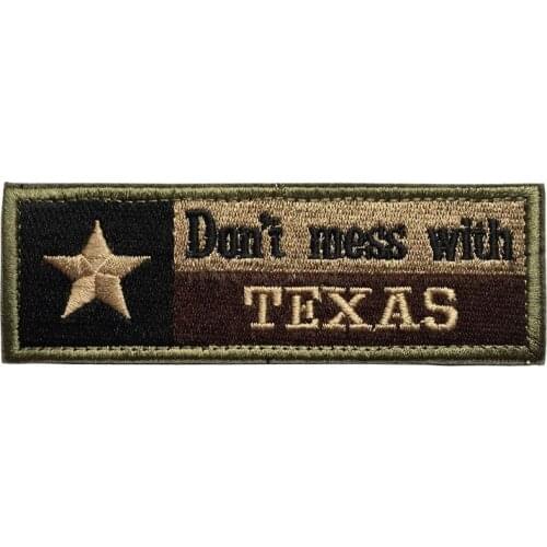 Embroidery Patch Don't Mess With Texas State Flag Patch Tactical Military Emblem Badges Appliques Embroidered Patches