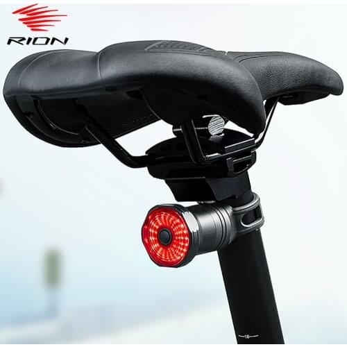 RION MTB Powerful Cycling Taillight Brake Bike Tail Light Bicycle LED Rear Flashing Lights High Visibility Lamp USB Rechargeable